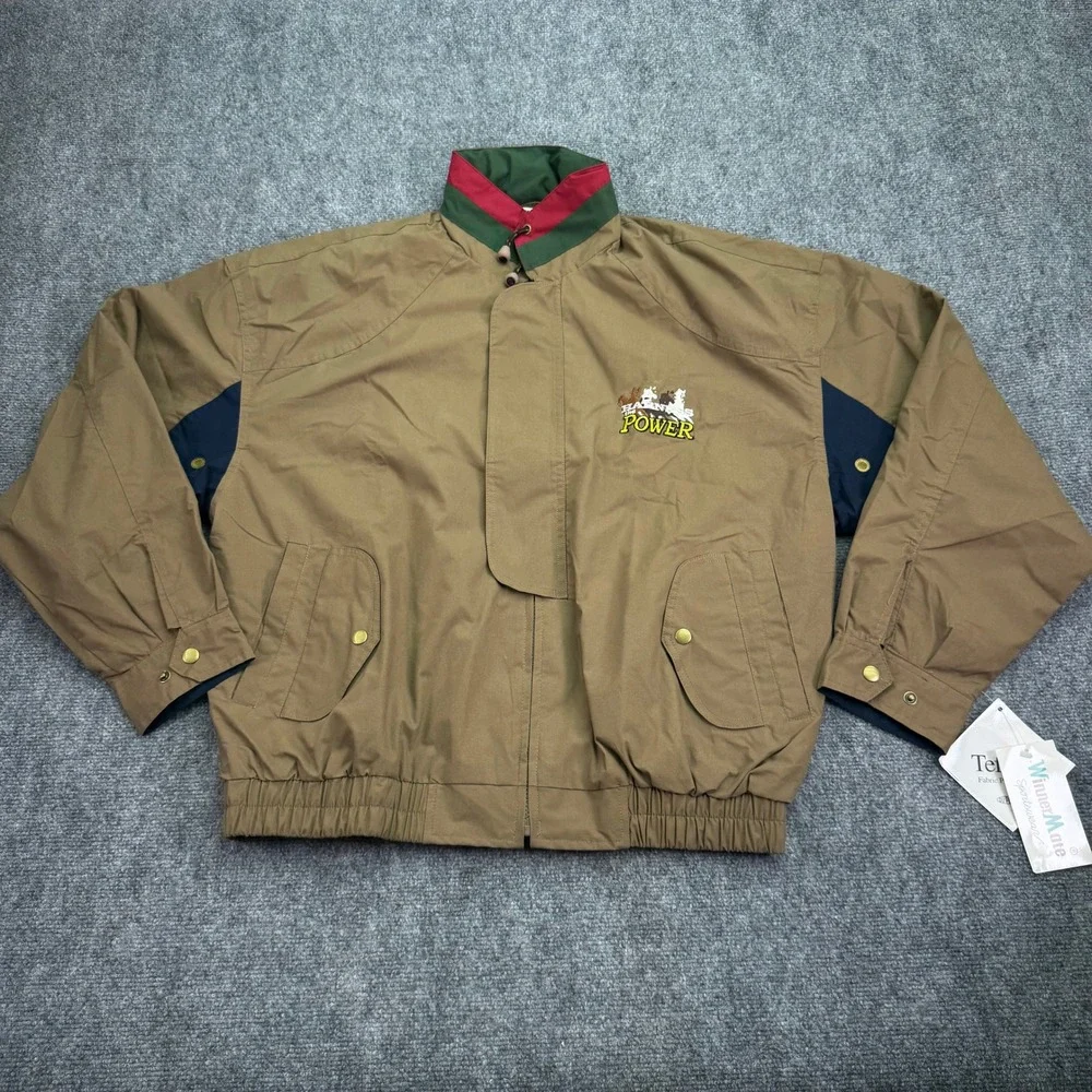 WinnerMate Jacket Men Medium Brown CAT Harness The Power Horses Zip Up Outerwear